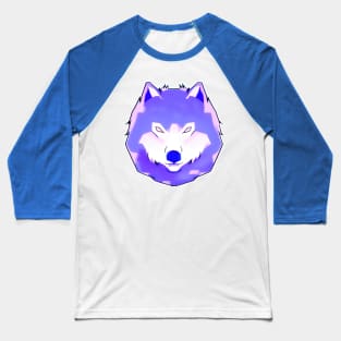 Fluffy Wolf Dog Head Portrait (MD23Ani003) Baseball T-Shirt